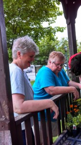Kathy and Nancy at the gazebo