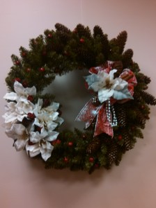 Poinsettia Christmas Wreath. Anita DiMarinis
